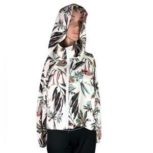 O’Neill Cream, Pink & Green Tropical Floral Windbreaker Jacket